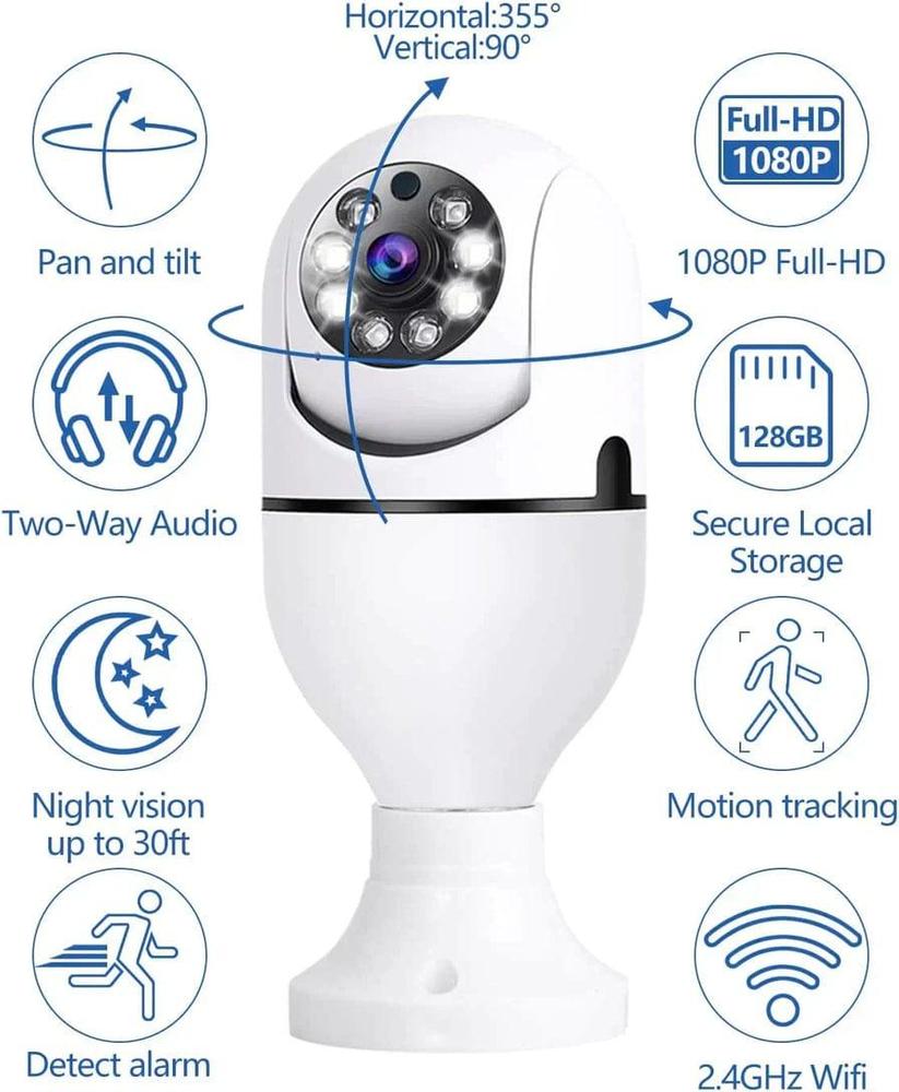 360° Wifi Bulb Wireless Camera