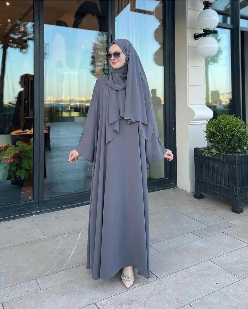 Georgetta Plain Abaya with sttoler