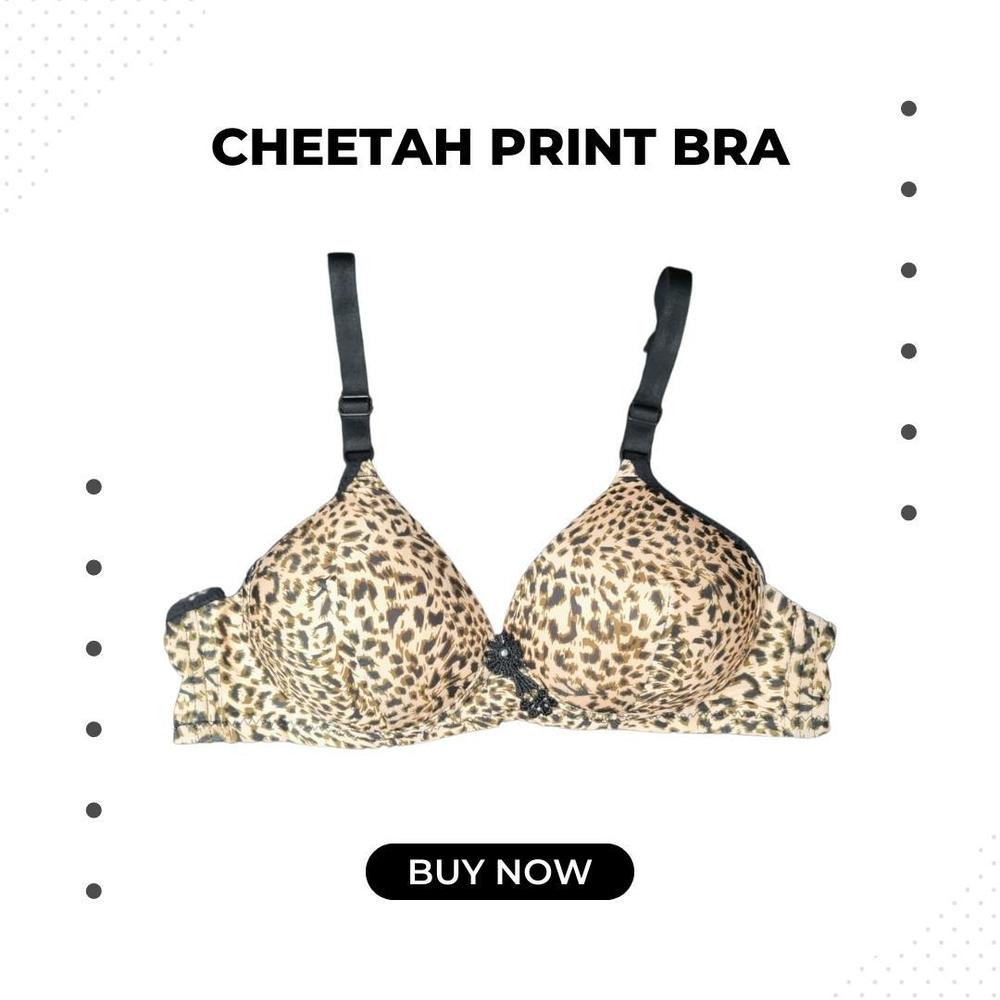 Cotton Printed Padded Bra Brown