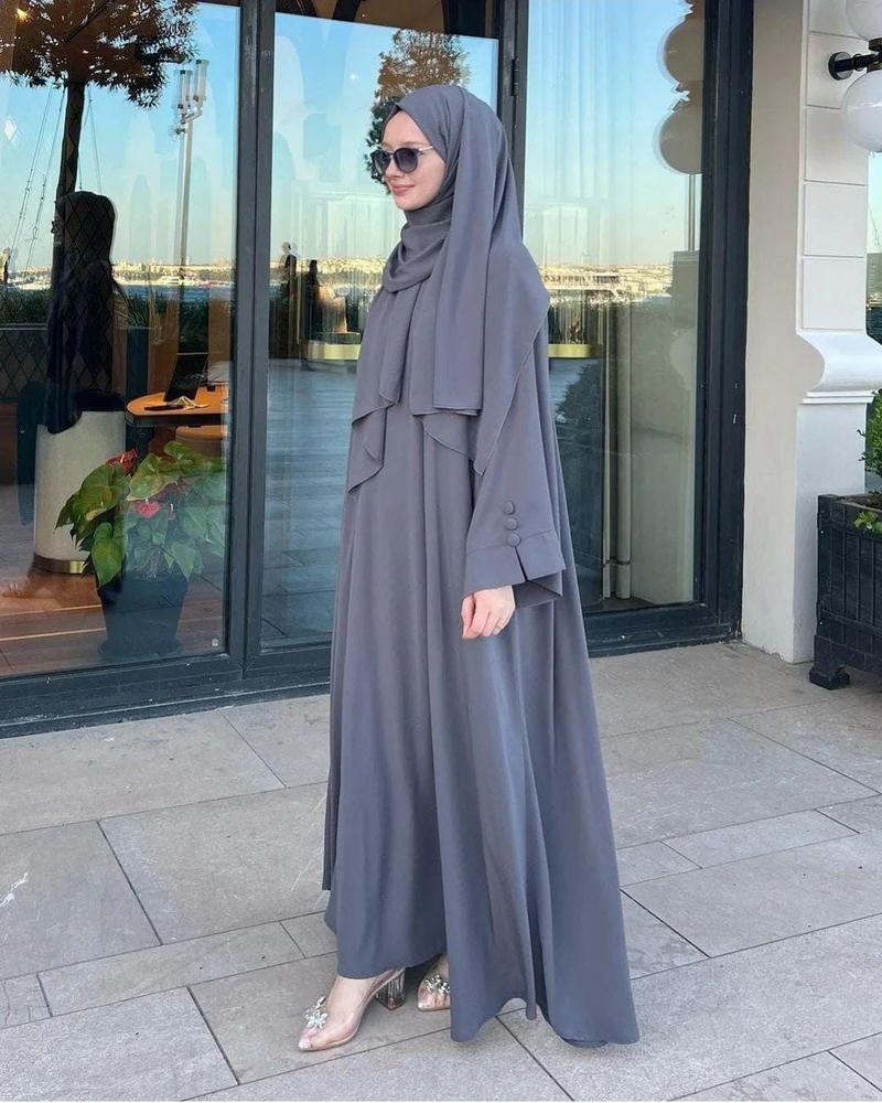 Georgetta Plain Abaya with sttoler