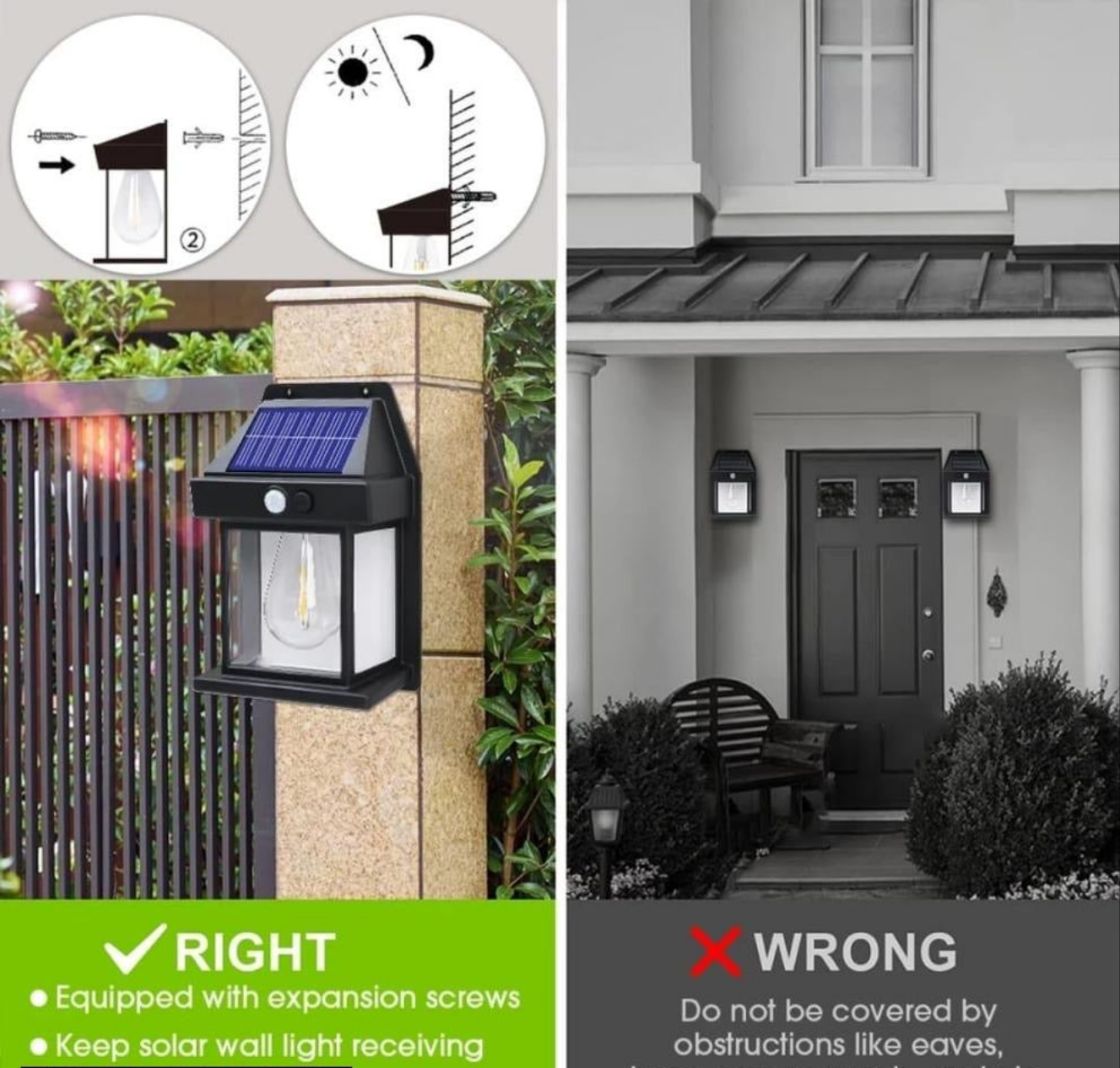 Solar Motion Sensor Outdoor Wall Light