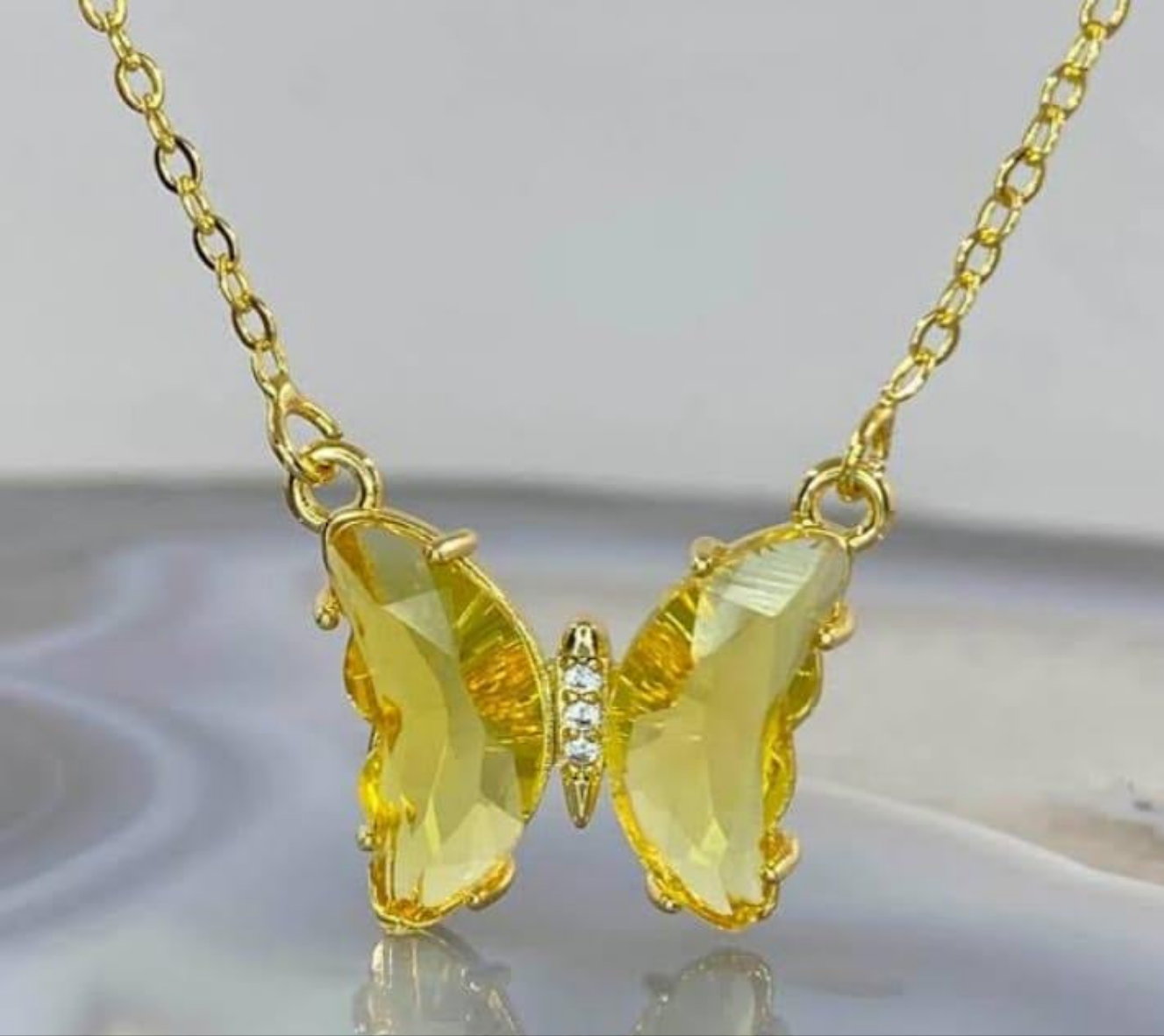 Butterfly Design Crystal Pendant