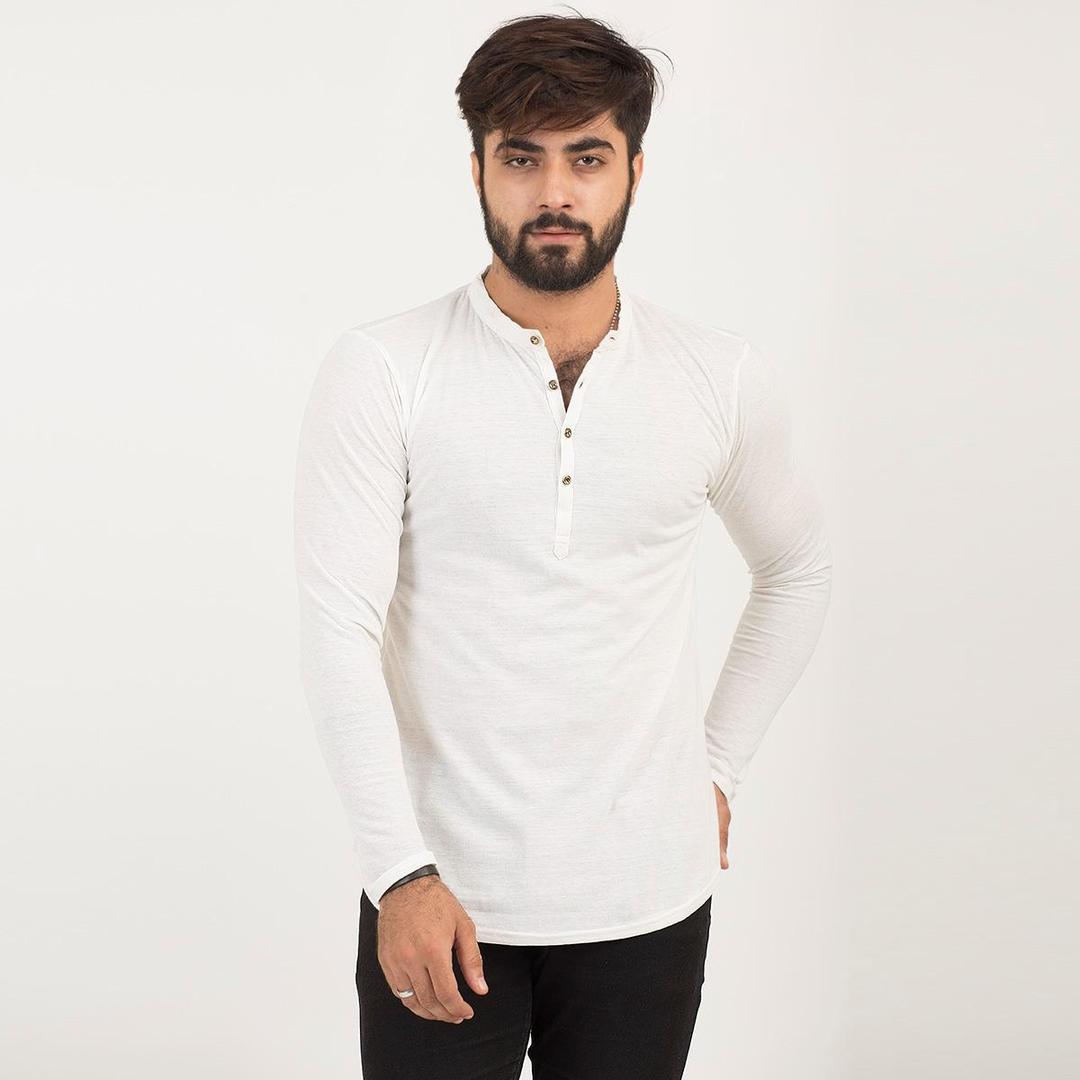 Men's Cotton Jersey Kurti-Style Shirt – Soft, Breathable & Stylish