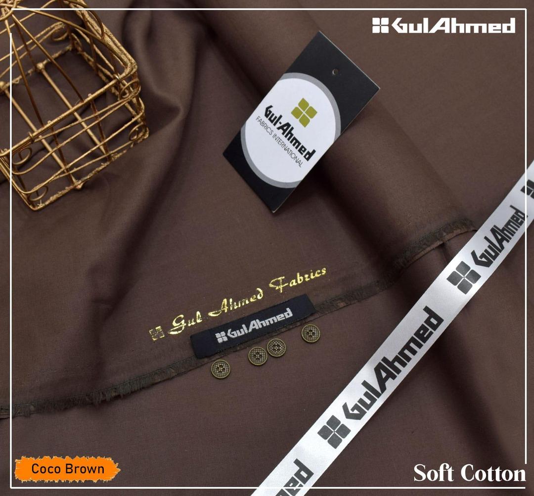 Men's Unstitched Soft Cotton Plain Suit (Shalwar Kameez) Bworn Color