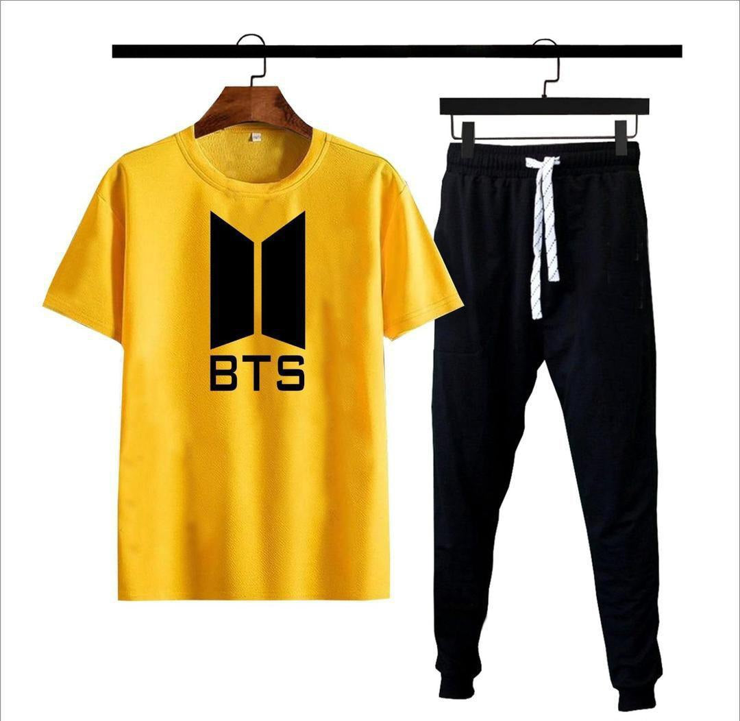 Men's Cotton Jersey Track Suit - 2 Pcs Yellow and Black