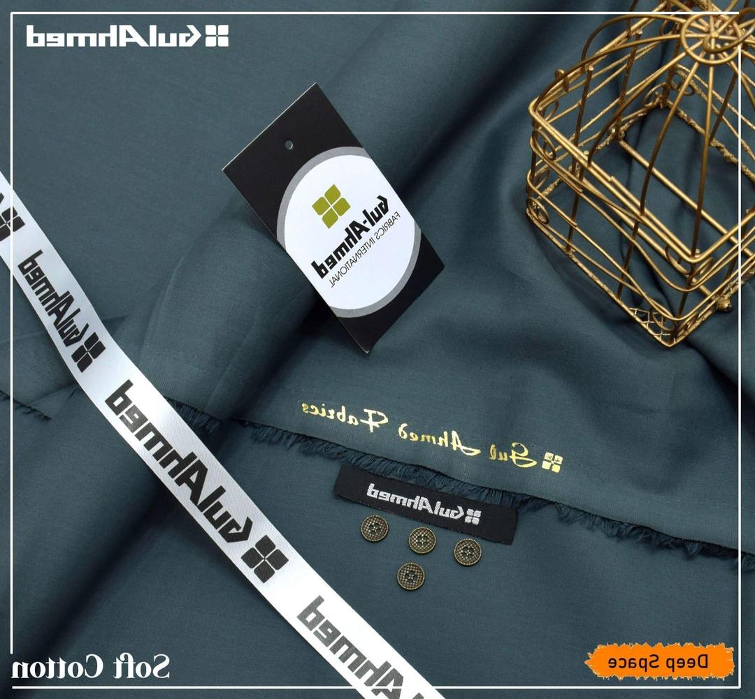 Men's Unstitched Soft Cotton Plain Suit (Shalwar Kameez) Dark Green Color