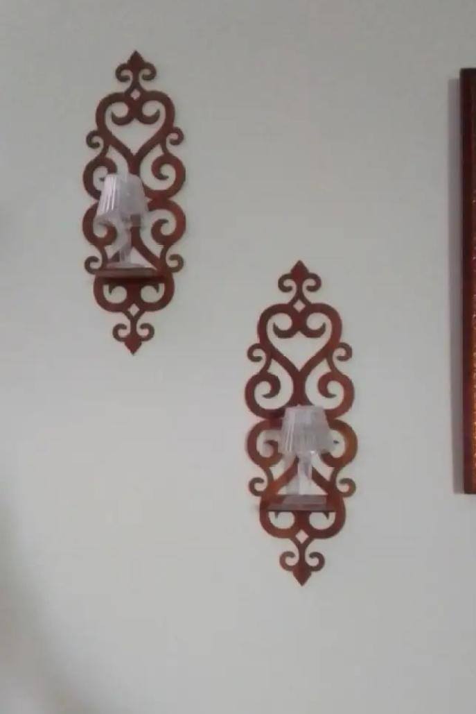 2 Pcs Unique Design Wooden Shelf Wall Art – Modern Decorative Floating Shelves