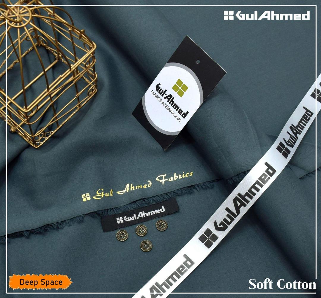 Men's Unstitched Soft Cotton Plain Suit (Shalwar Kameez) Dark Green Color