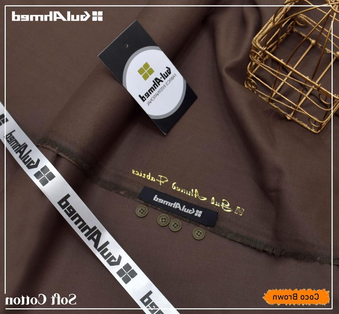 Men's Unstitched Soft Cotton Plain Suit (Shalwar Kameez) Bworn Color