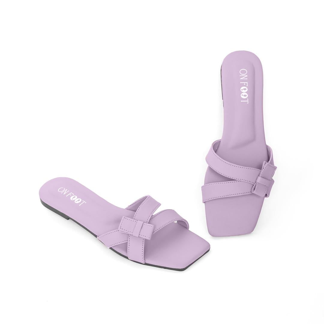 Women's Rexine Fancy Flats – Stylish, Comfortable, and Trendy Footwear (Purple / Pink)